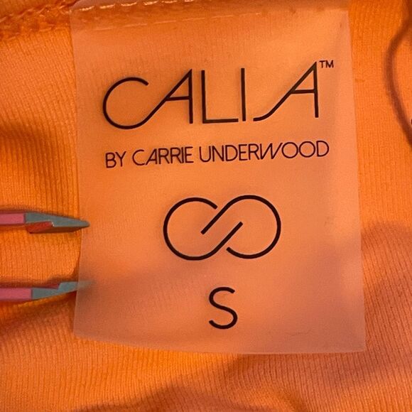 Calia Keyhole Back Double Layer Tank Top Guava Orange Knit S - Picture 5 of 9